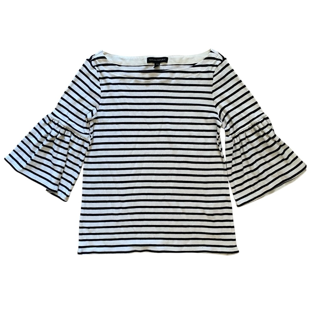 Banana Republic Mariner Striped Boat‎ Neck Bell Sleeve Top Size XS